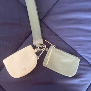 lululemon athletica Cream and Gray Clutches